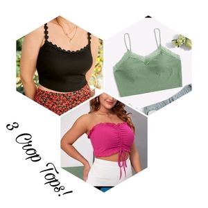 Set of 3! - Plus Crop Tops
